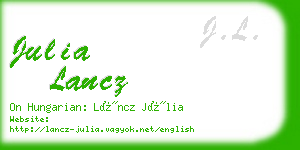 julia lancz business card